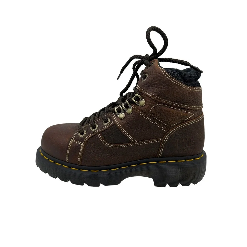 Dr. Martens Steel Toe Boots Mens 7 Womens 8 Brown New Industrial Safety Boots